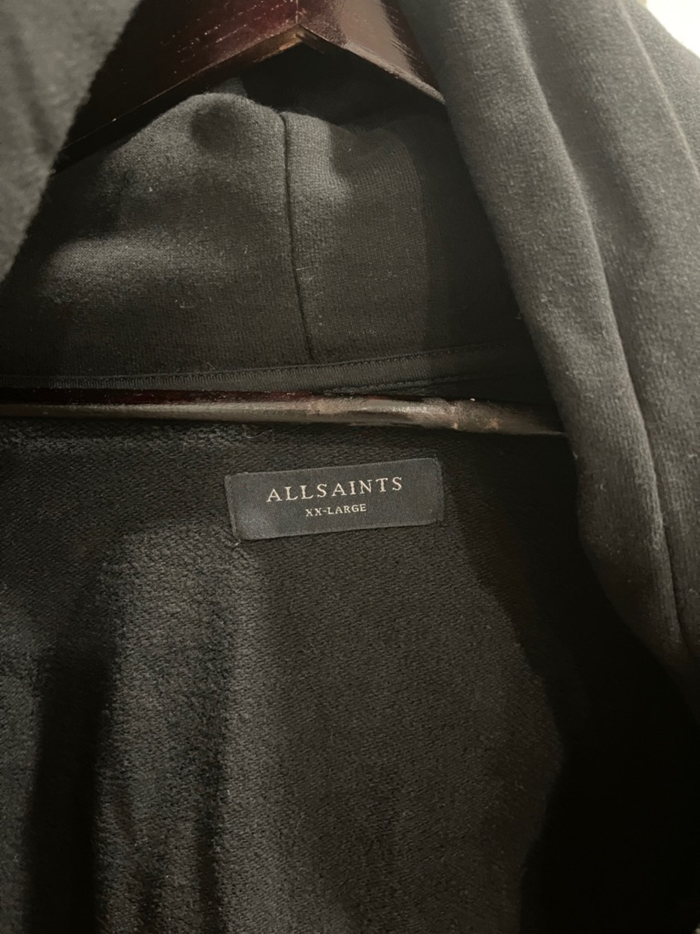 All Saints Black Zip Hoodie with Embroidered Ram Logo - Picture 3 of 8